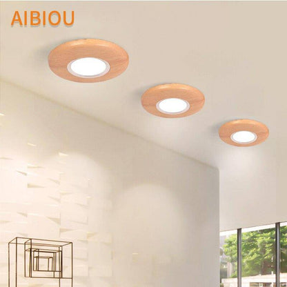 Plafonnier LED en Bois - Aibiou Design Moderne-3