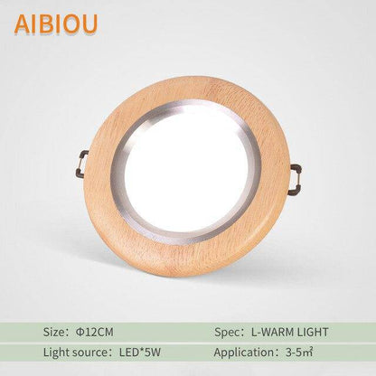 Variant image for Plafonnier LED en Bois - Aibiou Design Moderne-2