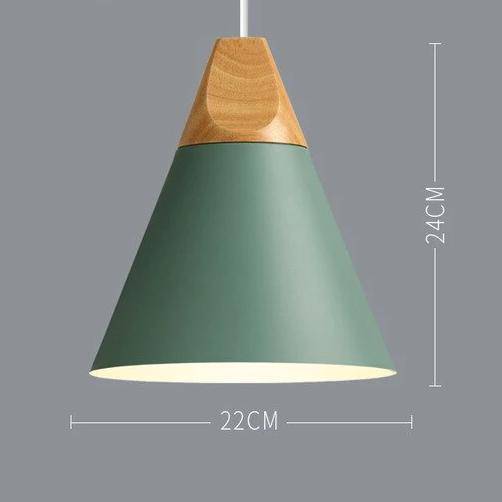 Suspension Nordic en Métal Coloré et Bois - Élégance Graphique-6