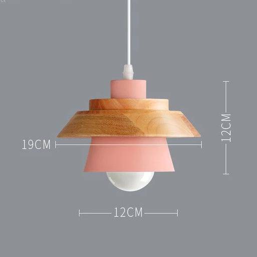 Variant image for Suspension Nordic en Métal Coloré et Bois - Élégance Graphique-2