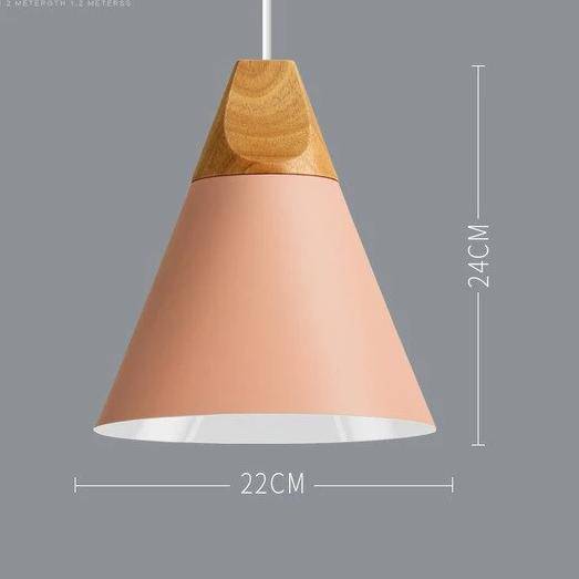 Variant image for Suspension Nordic en Métal Coloré et Bois - Élégance Graphique-15