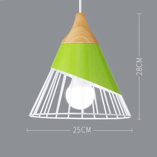 Suspension Nordic en Métal Coloré et Bois - Élégance Graphique-5