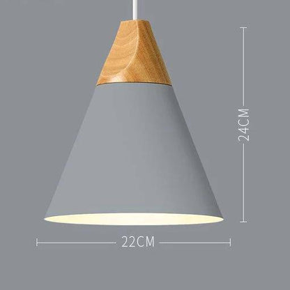 Variant image for Suspension Nordic en Métal Coloré et Bois - Élégance Graphique-13