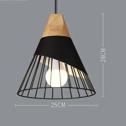 Variant image for Suspension Nordic en Métal Coloré et Bois - Élégance Graphique-16