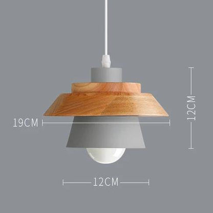 Variant image for Suspension Nordic en Métal Coloré et Bois - Élégance Graphique-4