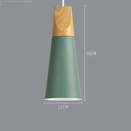 Variant image for Suspension Nordic en Métal Coloré et Bois - Élégance Graphique-6