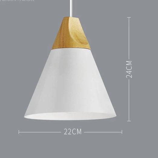 Variant image for Suspension Nordic en Métal Coloré et Bois - Élégance Graphique-14