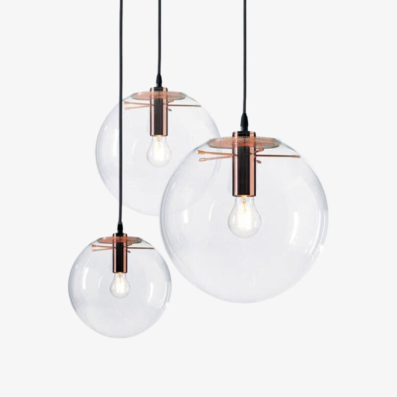 Suspension Boule en Verre LED - Éclat Élégant Noir ou Rose Gold-1
