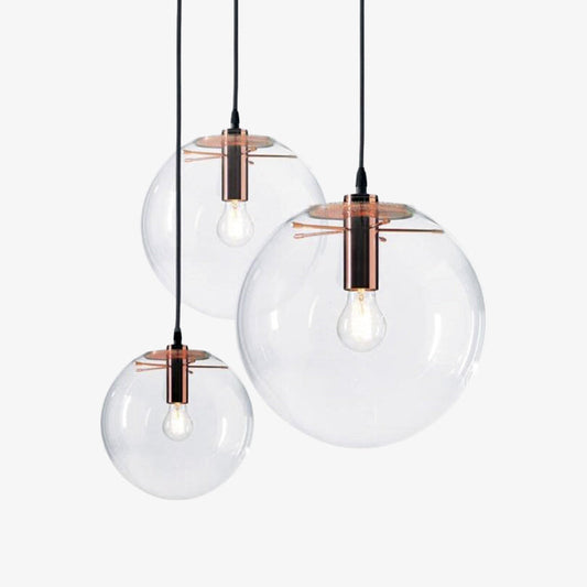 Suspension Boule en Verre LED - Éclat Élégant Noir ou Rose Gold-1