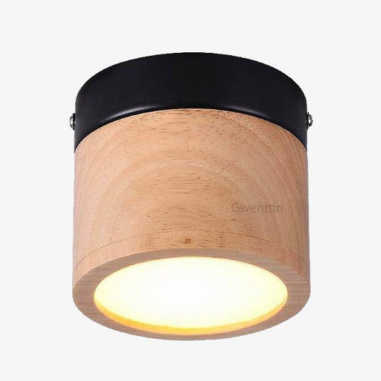 Spot LED Cylindrique en Bois - Éclat Naturel-1