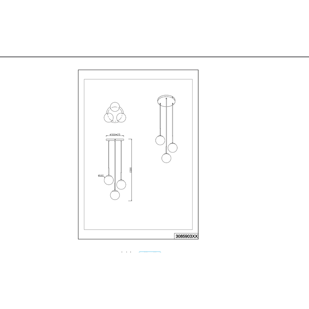 Suspension 3 Lampes Design