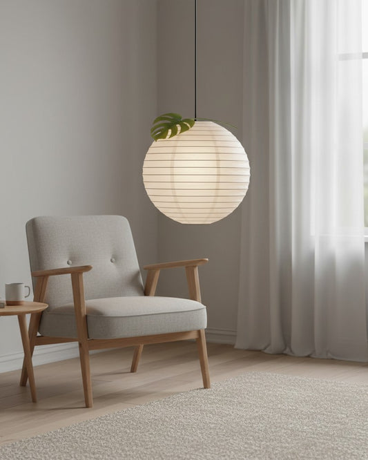 Lampe suspendue Boule Papier Blanc