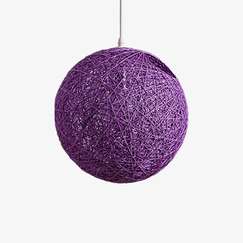 Variant image for Suspension Boule Wicker - Élégance Colorée-25
