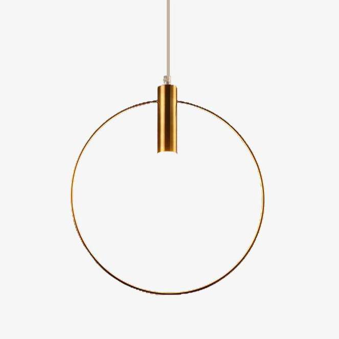 Suspension LED Ronde Dorée - Élégance Moderne pour Luminaire Chambre-1