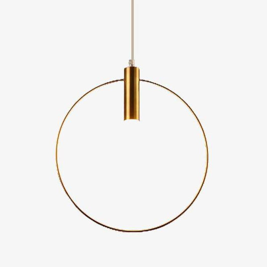 Suspension LED Ronde Dorée - Élégance Moderne pour Luminaire Chambre-1