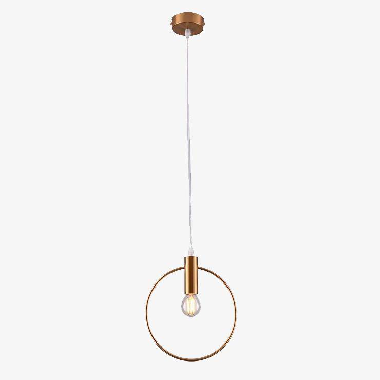 Suspension LED Ronde Dorée - Élégance Moderne pour Luminaire Chambre-4