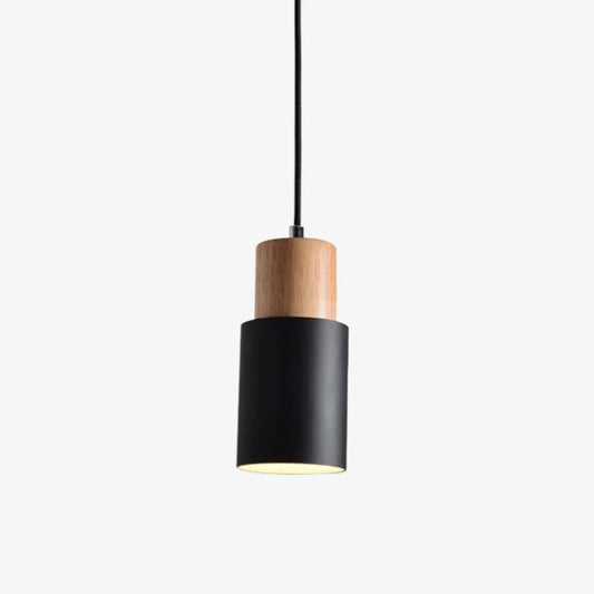 Suspension Cylindrique Design - Wood Minimaliste en Bois et Aluminium-1