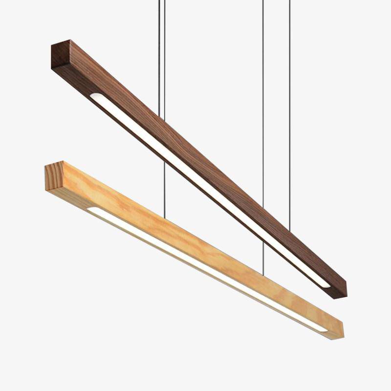 Suspension LED en Bois Allongé - Hang Minimaliste pour Luminaire Chambre-2