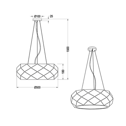Lampe suspension blanche pour salon
