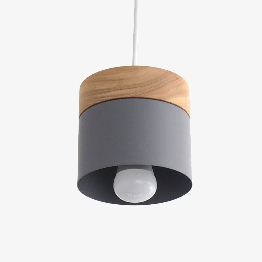 Suspension Lumineuse Bois - Cylindrique Nordic Chic-2