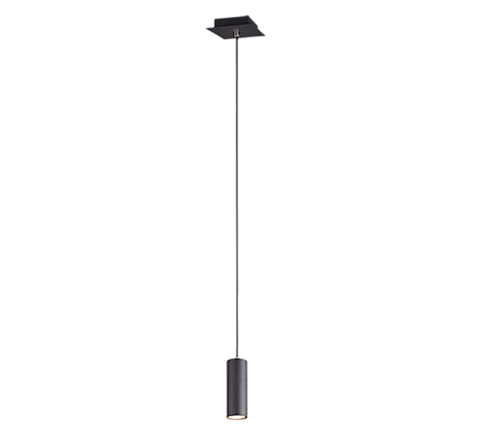Suspension Luminaire Tube Noir