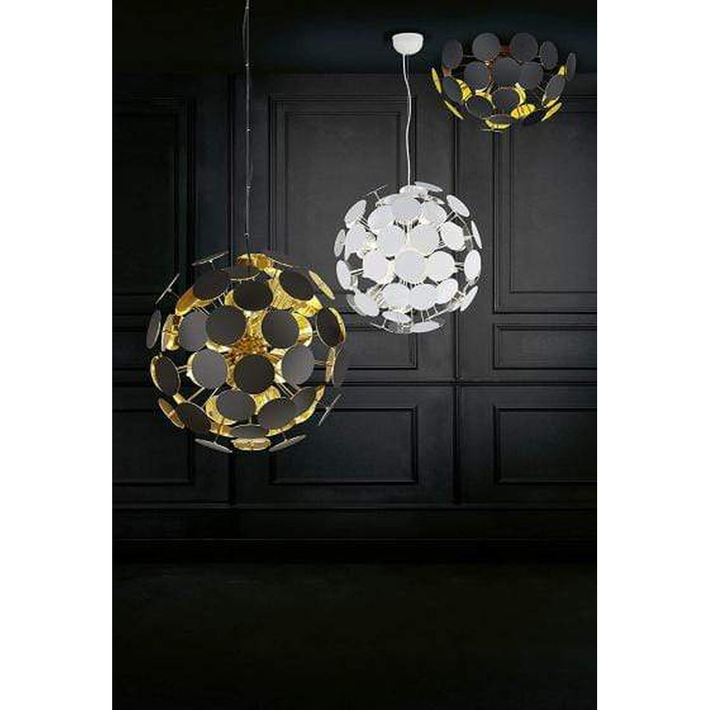 Lustre design noir et doré pour salon