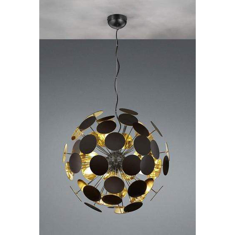 Lustre design noir et doré pour salon