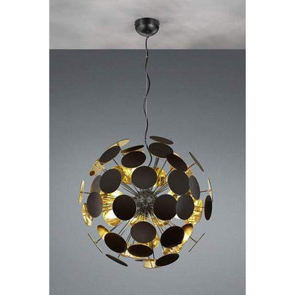 Lustre design noir et doré pour salon