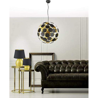 Lustre design noir et doré pour salon