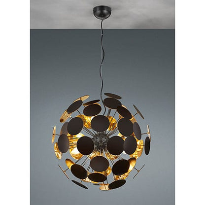Lustre design noir et doré pour salon
