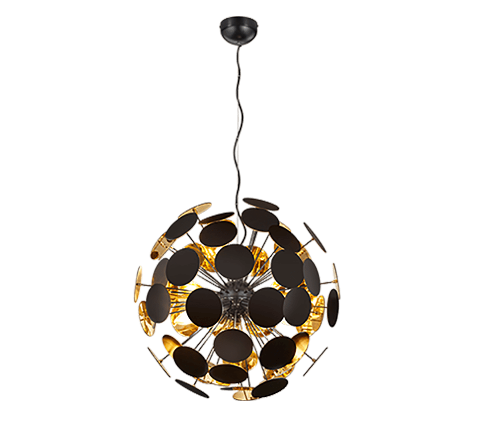 Lustre design noir et doré pour salon
