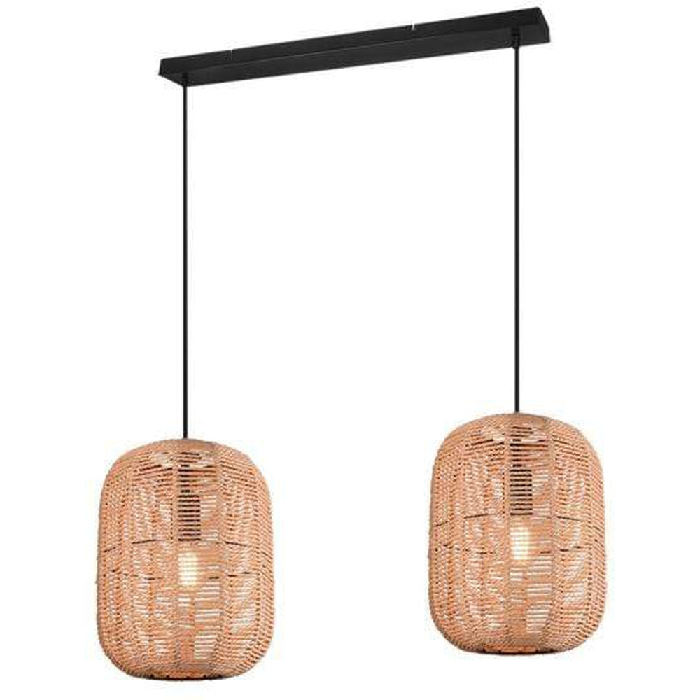 Suspensions en rotin pour salon - style naturel boheme