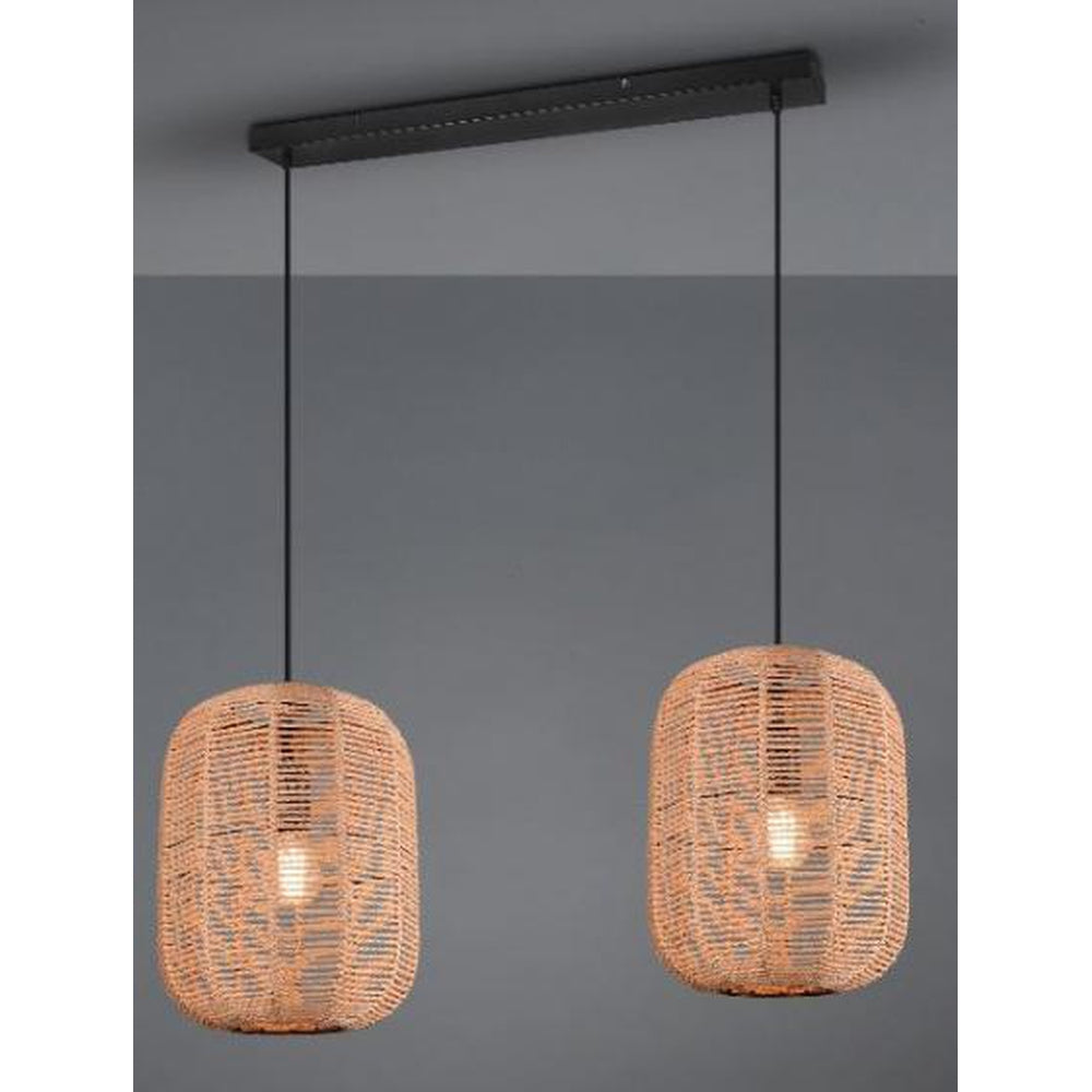 Suspensions en rotin pour salon - style naturel boheme