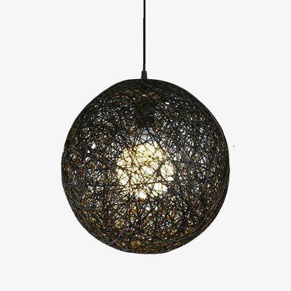 Suspension Boule Wicker - Élégance Colorée-1