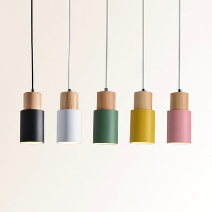 Suspension Cylindrique Design - Wood Minimaliste en Bois et Aluminium-5