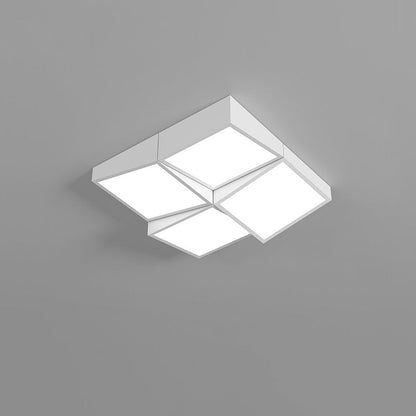 Modern Square or Wavy Ceiling Light in Frosted White