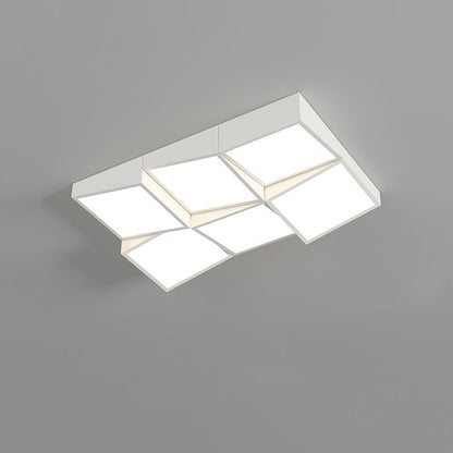 Modern Square or Wavy Ceiling Light in Frosted White